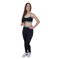 Calça Legging e Top Academia Nadador Conjunto Fitness Duas Peças Poliamida Zero Transparencia