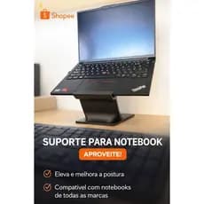 Suporte para Notebook e Laptop Base Ergonômica Mesa Compacto Leve Ventilado Universal Sofisticado