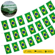 Bandeirinhas Varal Brasil 6 Metros Tecido Bandeiras Copa do Mundo Kit