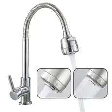 Torneira Gourmet Cozinha Bancada Mesa Pia Cano Inox Flexível Jato dAgua 360°