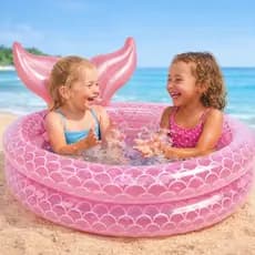 Piscina Inflável Infantil Sereia 90cm 120cm Rosa Portátil Piscina Bebê Criança Verão