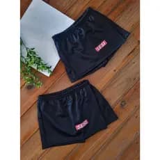 Kit com 2 shorts saia Sesi escolar preto em helanca. Infantil,juvenil e adulto