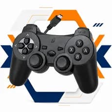 Controle Compativel com PS3 Sem Fio PC Gamer TV Manete Bluetooth Wireless Joystick + Cabo TOYGAMES