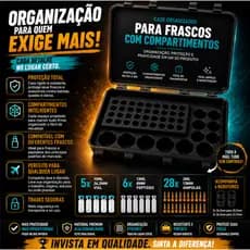 Case Porta Ampolas com Divisórias | Estojo Protetor p/ Frascos, Insumos, Seringas, Bujao 10ML
