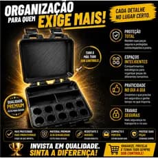 Juice Box Pro - Porta Ampolas, caixa para organizar seringas, ampolas, sucos, comprimidos e suplementos academia
