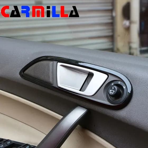 Chrome Interior Guarnição Fecho De Mão Porta Anel Decorativo Adesivo Para Ford Ecosport Fiesta MK7 Auto