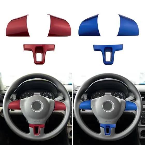 Adesivos De Capa De Volante ABS Para Carro , Volkswagen VW Tiguan 2010-2015 Touran Passat 2011 , Acessórios Interiores D