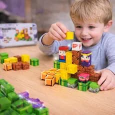Kit 40 Blocos Magnéticos Construção Brinquedo Cubo Brinquedo 40 Cubos