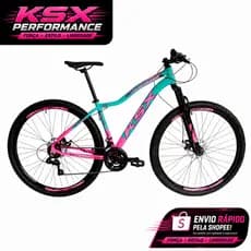 BICICLETA BIKE ARO 29 MTB ALUMÍNIO KSX SD7 24V MARCHAS INDEX CABEAMENTO INTERNO BCL FEMININA
