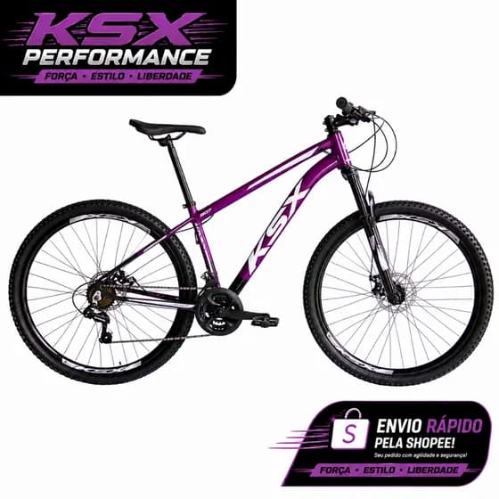 BICICLETA BIKE ARO 29 MTB ALUMÍNIO KSX SD7 21V CÂMBIO SHIMANO CABEAMENTO INTERNO BCL UNISSEX