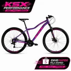 BICICLETA BIKE ARO 29 MTB ALUMÍNIO KSX SD7 21V MARCHAS INDEX CABEAMENTO INTERNO UCL FEMININAA