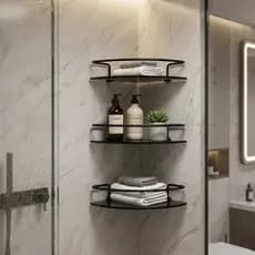 Prateleira Porta Shampoo Canto Suporte Vidro Fumê 6 mm Cantoneira Organizador Box Banheiro