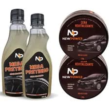 2 Unidades Mega Pretinho para Pneus + 2 Unidades Cera Revitalizadora Para carro e moto Envio Rápido