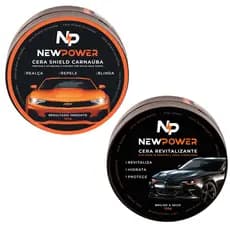 Kit Cera Automotiva Lataria + Cera Plástico Carnaúba Brilho e Revitalização Completa Carros Motos
