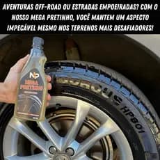 Mega Pretinho New Power Melhor que Baba, 500ml extra brilho excelente Para Pneus NÃO SAI COM ÁGUA