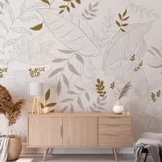 Papel de Parede Adesivo Boho Floral Lineart - 4 Variantes de Cor