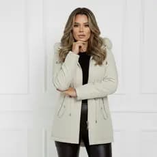 Sobretudo Feminino Parka Forro Pelo Pelinhos Capuz