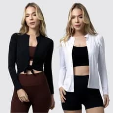 Kit 2 cardigan feminino casaco academia proteção uv casaquinho termico