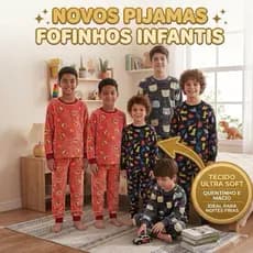 Pijama Infantil Inverno fleece Soft Masculino Quentinho