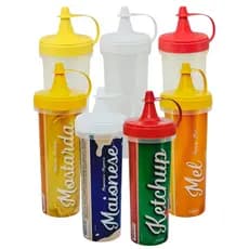 Bisnaga para Molhos Profissional Lanchonete Reutilizável 250ml Original Plasútil