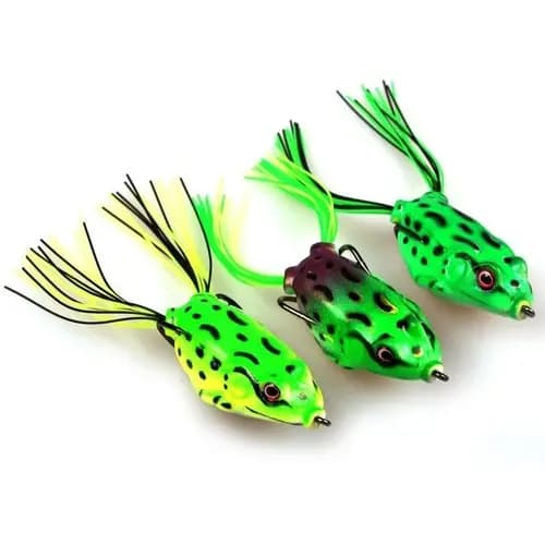 Kit 3 Iscas Artificial Frog Sapinho Anti Enrosco Tucunaré