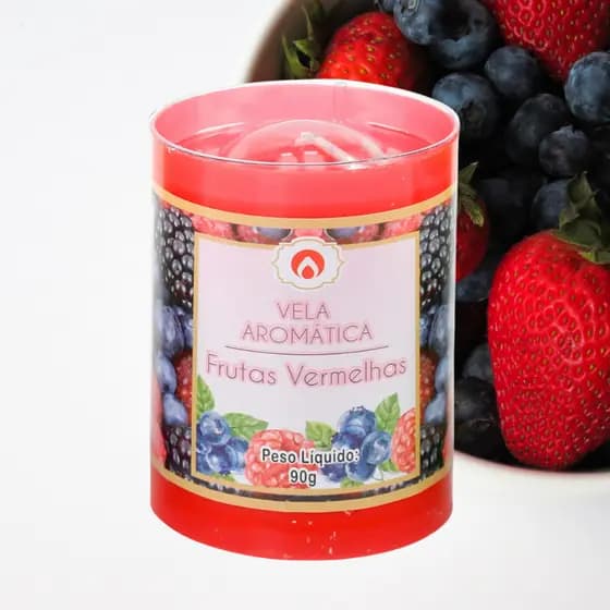 Kit Velas Aromáticas P/ Ambiente Frutas Vermelhas 90g/cada