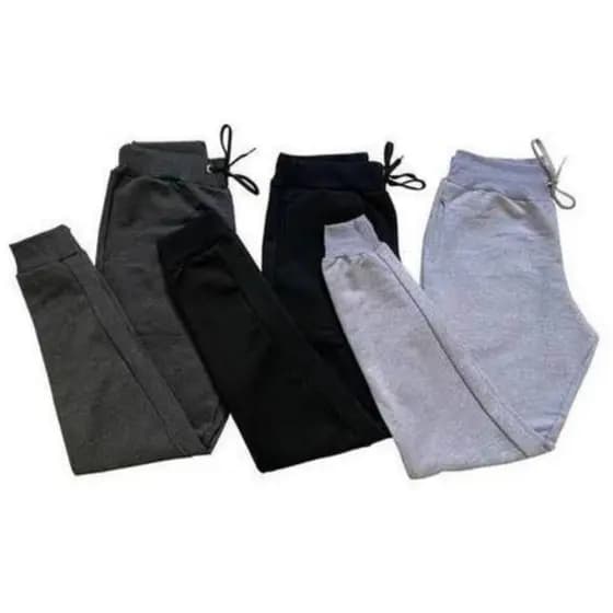 Kit 3 Calças De Moletom Pelúciada Unissex Adulto Jogger Muito Confortável Caminhada Academia