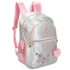 Mochila Escolar para Menina Holográfica Rosa com Bolso Sweet Girl Dream
