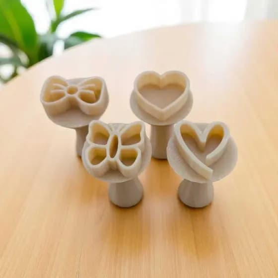 Laço Coração e Borboleta Kit 4 PÇS Carimbos para Brigadeiro | Impressão 3D Decoração Docinho | Tamanho Personalizável