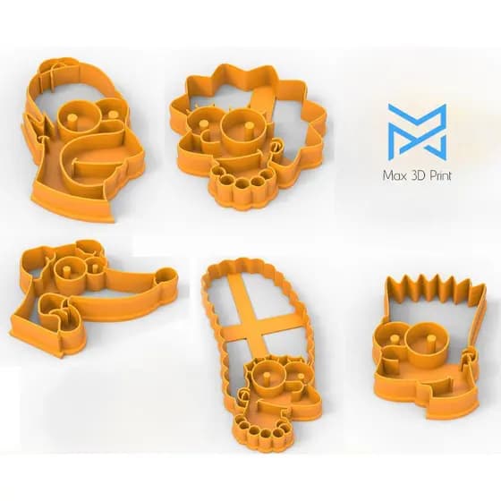 Kit cortadores família Simpsons 7cm  Impressão 3D