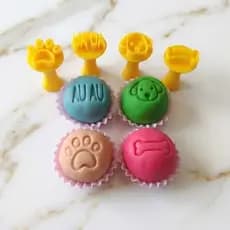 Cachorro Pet Kit 4 Carimbos para Brigadeiro para Doces Pasta Americana Confeitaria Criativa Festa Pet Lembrancinha