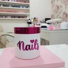 Porta Treco Algodão Gases Nails Manicure Rosa Holográfico