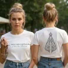 Camiseta Babylook Como É Lindo Ser Católica Algodão Cores