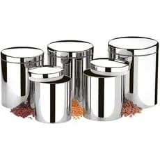 Conjunto De Potes Porta Mantimentos Com Tampa Hérmetica Brinox Suprema 5 Peças Inox