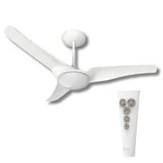 Ventilador teto com controle remoto para quarto sala salão decoração casa toda Aliseu Slim White