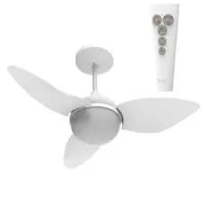 Ventilador teto com controle remoto para quarto sala salão decoração casa toda Aliseu Smart White