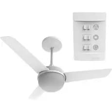 Ventilador teto com controle de parede para quarto sala salão decoração casa toda Aliseu Alisclean White - 110V
