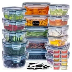Pote Hermetico Kit 26 Trava Plastico Organizador Mantimento Cozinha Empilhavel Transparente