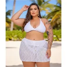 SAIA SAIDA DE PRAIA PISCINA TAPA BIQUINI PLUS SIZE FEMININO