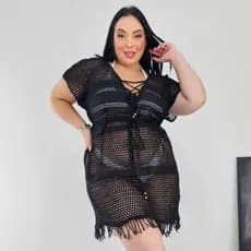 Saida de Praia Fechada Plus Size Tapa Biquini Verão PIscina