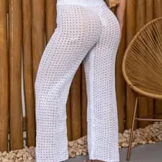 Saida de Praia Cobertura Biquini Calça Pantalona Trico