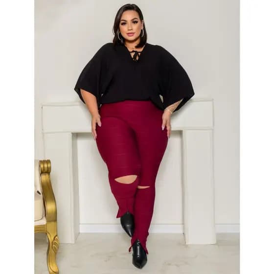 Calça  Bandagem Skinny Plus Size Tamanho Especial ate 58