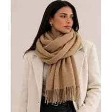 Cachecol Inverno Caxemira Lenço de Lã Pashmina Xale 200g Lã 180cm Inverno Unissex