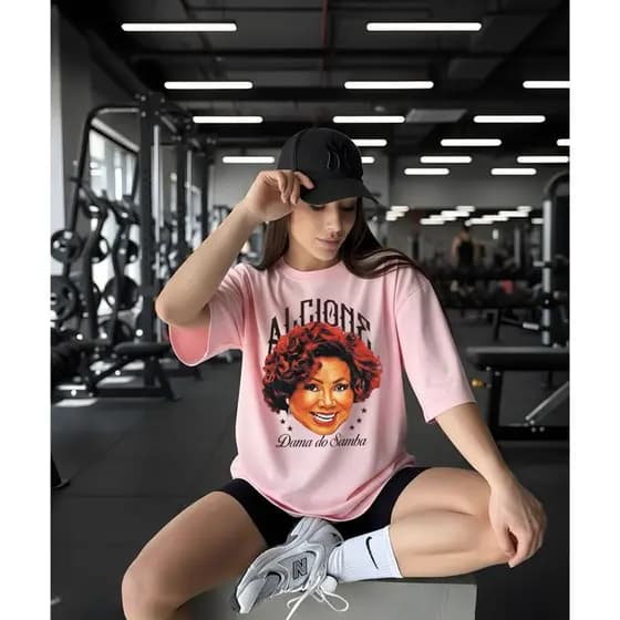 Camiseta Tradicional Cantora Alcione 100% Algodão
