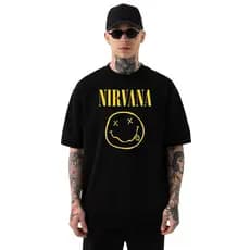 Camiseta Oversized Banda Nirvana Banda de Rock 100% Algodão
