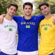 Kit 3 Camisetas Do brasil Seleção Brasileira Masculina Estampada 100% algodão Envio Imediato