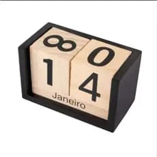 Calendário de cubos  ecológico de mesa permanente de madeira
