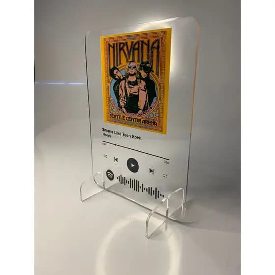 Placa Spotify Personalizada em Acrílico com Foto e Música | Presente Romântico Casal Namorados