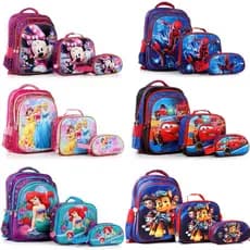 Kit Mochila Estojo e Lancheira Escolar Infantil Para meninos e meninas Com Rodinhas ou Sem Rodinhas