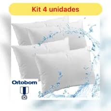 Kit 4 Capas Travesseiro Impermeável 70x50cm Original Ortobom - Capa Impermeável Ortobom